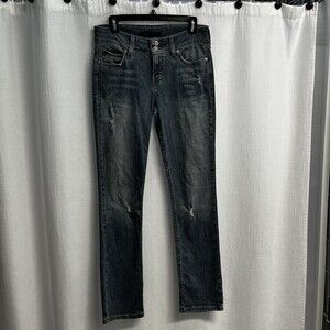 Levi’s Women’s Slender Straight Distressed Denim 526 Blue Jeans Y2K 6 Classic